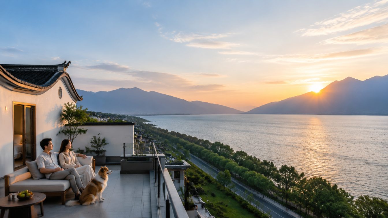 丘北县携宠住进洱海落日